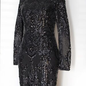 Elegant Black Sequin Dress